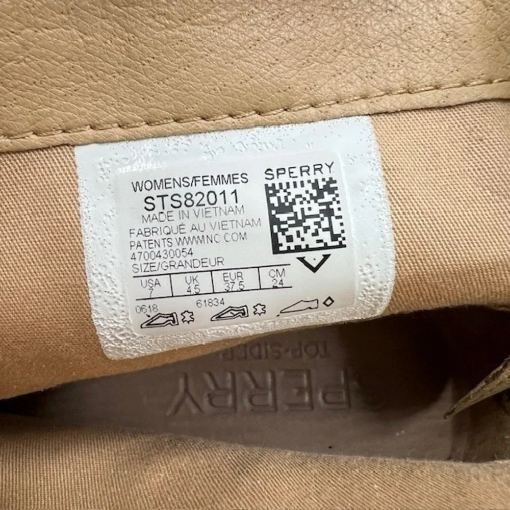 Sperry Top-Sider Womens Tan Leather Back Zip Ankle Boots STS82011‎ Size 7/6.5